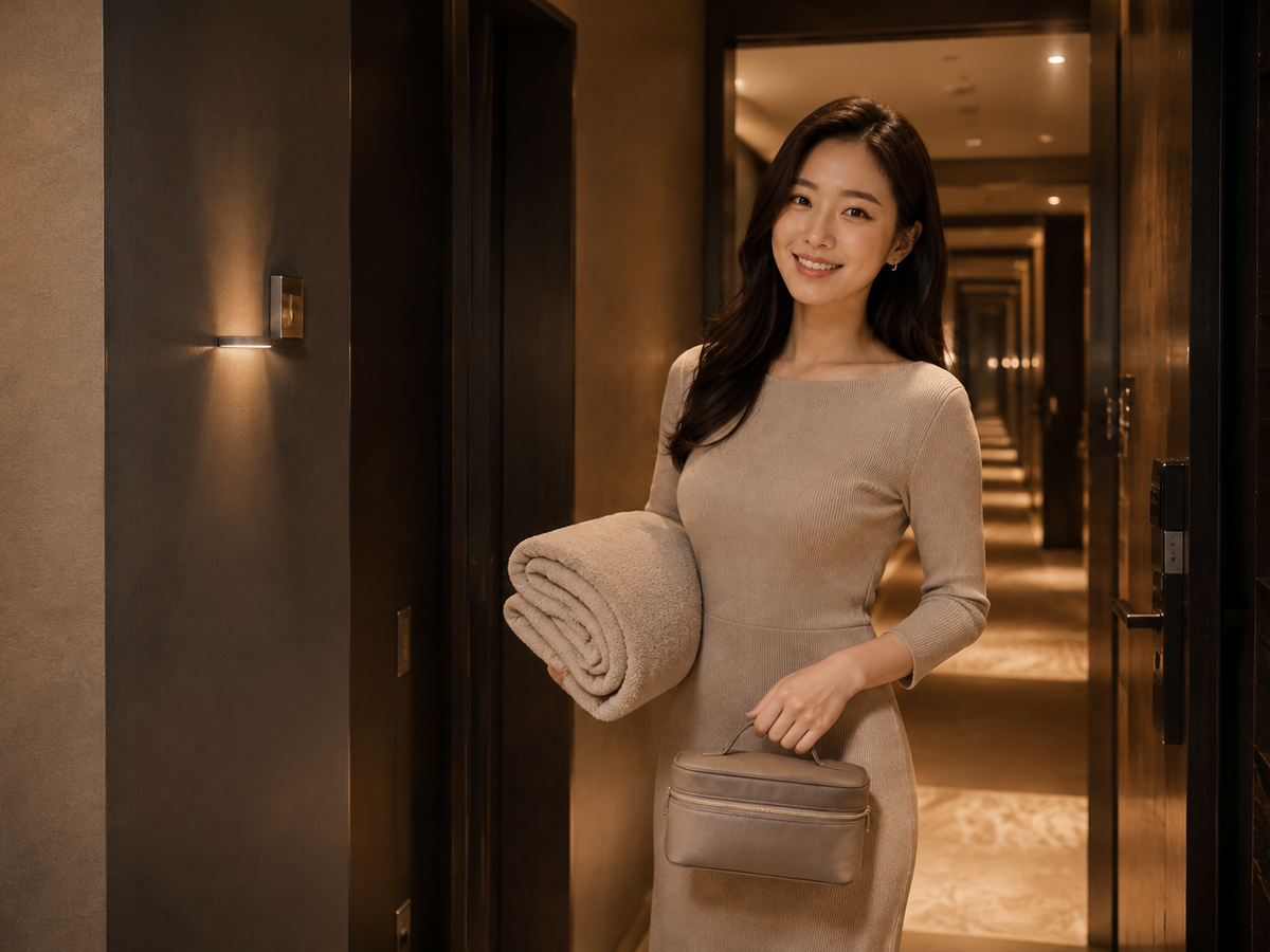 서울 마포구 방문 홈케어 일정을 준비하는 젊은 성인 한국 여성 관리사